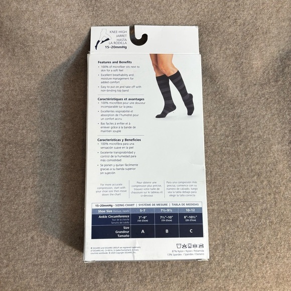 SIGVARIS WELL BEING Sz 7.5-9.5 Pink Stripe Compression Socks 15-20 mm hg NEW - Picture 4 of 9